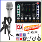 M8 Audio Mixer Sound Card & 105 Condenser Microphone Kit Fr PC Live Sound Mixer