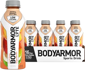 BODYARMOR LYTE Sports Drink Low-Calorie Sports Beverage Peach Mango 16 Oz 12 Pk - Picture 1 of 13