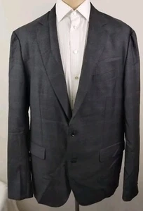 Pal Zileri Vicenza Body Phase 40 Of 180 Mens Gray Check Sport Coat Size 46 L - Picture 1 of 12