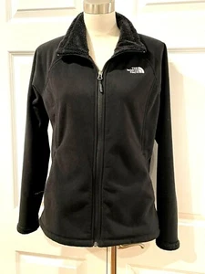 Chaqueta ajustada más larga polar forro difuso North Face negra prístina para mujer talla M - Imagen 1 de 8
