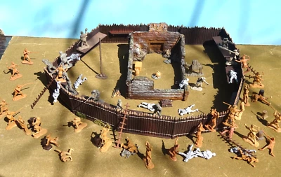 Barzso miniatures 54mm Woodland fort playset 49 figs++ usedoop - Image 1 of 4