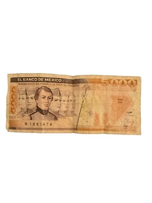 1985 MEXICO 5000 PESOS Bill / Bank Note Series GQ Money Currency Cadets Heroes - Image 1 of 4