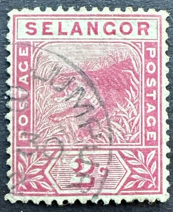 MALAYA SELANGOR 1891-1895 Sc# 25 USED - Tiger - Picture 1 of 2
