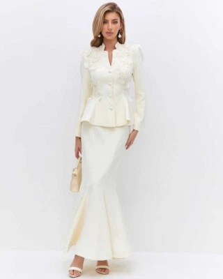 Mujer Traje Envolvente Nalga Micro Falda Formal Boda Fiesta Negocios Informal 2 Piezas Foto 1 de 4