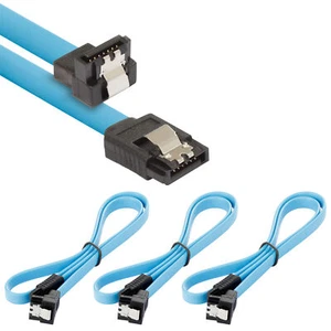 Poppstar 3x 0,5 m S-ATA 3 HDD SSD Datenkabel Stecker gerade / gewinkelt blau - Afbeelding 1 van 4