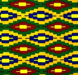African Fabric 1/2 Yard Cotton Wax Print YELLOW GREEN RED BLUE Kente BTHY - Picture 1 of 3