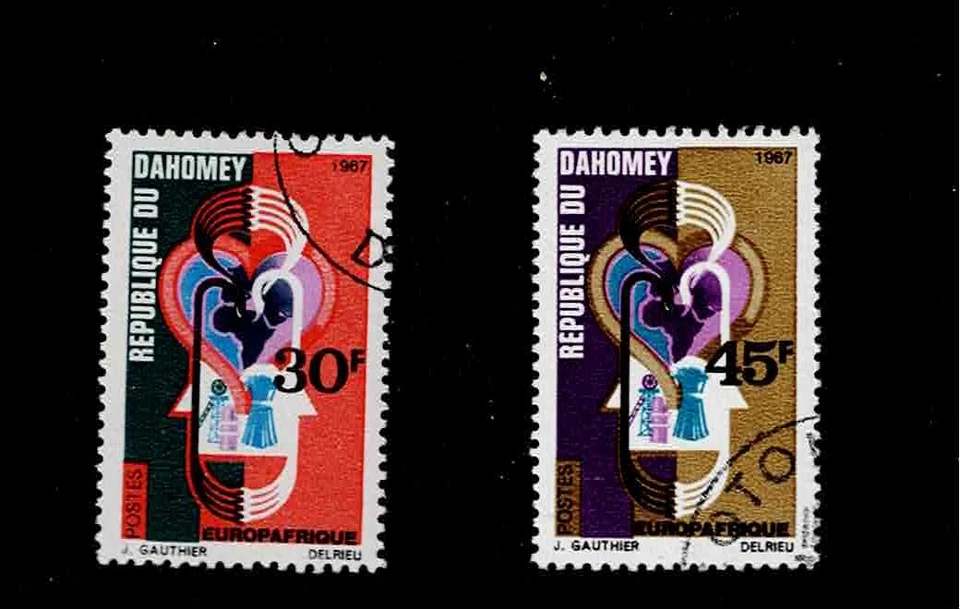 Dahomey Scott #237-38, Singles 1967 Complete Set FVF Used - Image 1 of 1