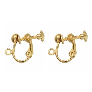 10x Convertidor de pendientes con clip de latón para orejas no perforadas dorado sin níquel - Imagen 1 de 6