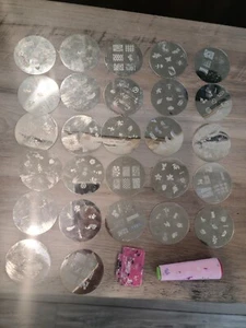 Konad Stamping Nail Art Plates Bundle & scraper Preowned Good Condition  - Picture 1 of 11