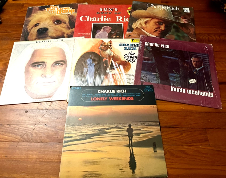 LOT of 7 Vintage CHARLIE RICH LP'S Silver Fox VINYL SUN RECORDS Foto 1 de 1