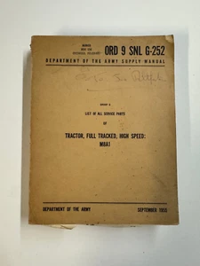 ORD 9 SNL G-252 Tractor, Full Tracker High Speed M8A1 Manual, 1955 - Picture 1 of 7