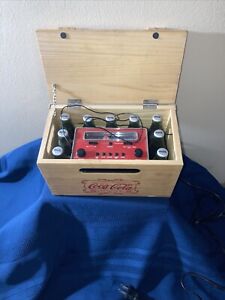 Coca Cola Crate Style Radio Alarm Clock - Works!