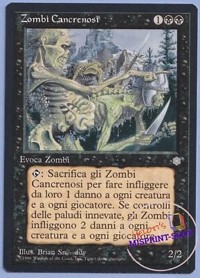 Gangrenous Zombie Italian Mtg MISPRINT. Wrong Artist. "Brian Sn%oddy" - Imagen 1 de 4