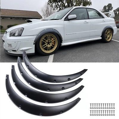 4pcs Fender Flares Flexible Wide Body Kit Wheel Arches For Subaru Impreza GD WRX Foto 1 de 4