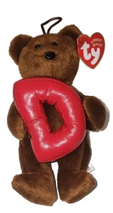 Ty Alphabet Beanie Baby LETRA D the Bear (5,5 pulgadas) NUEVO MWMT Peluche Juguete - Imagen 1 de 6