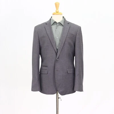 Express 42R Gray Sport Coat Blazer Jacket Solid 2B Wool - Image 1 of 4