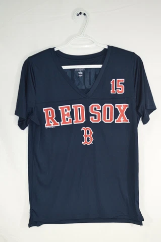 Boston Red Sox #15 Pedroia Blue T-Shirt Jersey Mens L T36 Cover