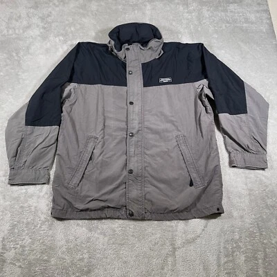 Lucky Strike Originals Windbreaker Mens Medium Gray Black Full Zip Hooded VTG - Image 1 of 4