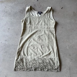 Gretty Zueger grün Mineral Wash Tunika S Baumwolle Bio Relaxed Spitzenbesatz Tank - Bild 1 von 8