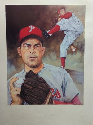 Hall Of Fame Pitcher Robin Roberts Philadelphia Phillies Art Print - Image 1 of 3