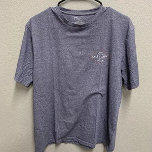 Salty Crew Shirt Mens Large Blue Neck Short Sleeve Graphic Print Find Refuge Sea - Picture 1 of 5