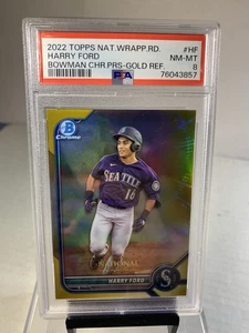 Harry Ford Gold /50 Bowman Chrome NSCC Wrapper Redemption PSA 8 Seattle Mariners - Picture 1 of 4
