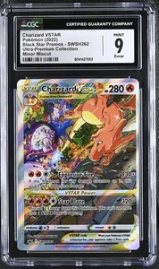 Miscut - 2022 Black Star Promos Charizard VSTAR #SWSH262 CGC 9 - Bild 1 von 2