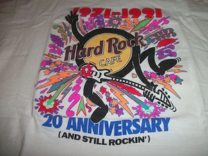 HARD ROCK CAFE VINTAGE T-Shirt 1991 20th ANNIVERSARY Rockin' Adult L Slight Used - Bild 1 von 5