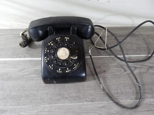 VTG Western Electric Kellogg ITT Rotary Dial Desk Phone Black (UNTESTED AS IS) - Picture 1 of 9