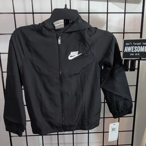 Nike Lightweight Hooded Windrunner Jacket - Black (Size 7) - Picture 1 of 7