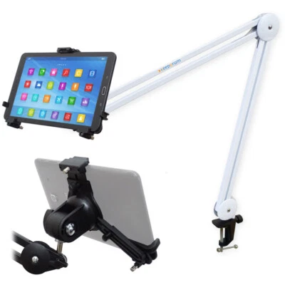 K&M 19790 Tablet-PC-Stativalter mit Gelenkarm Weiß - Bild 1 von 4