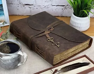 Personalized Leather Journal With Small Defects Handmade Deckle Edge Paper - Picture 1 of 70