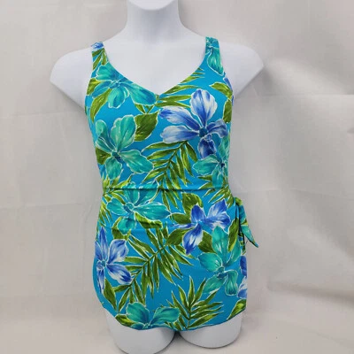 ROXANNE Traje de Baño 18/42D Sujetador Talla Una Pieza Falda Tropical Floral Brillo Foto 1 de 4