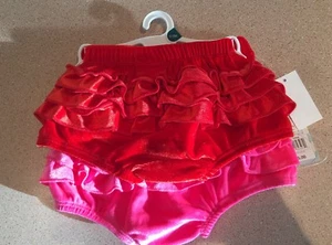 Baby Girls 2Pk Velour Ruffle Bum Bloomers Cat & Jack 0-3M - Picture 1 of 5