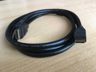 Mini HDMI auf Standard HDMI HighSpeed Adapter Kabel - vergoldet - schwarz 1,5m - Bild 1 von 4