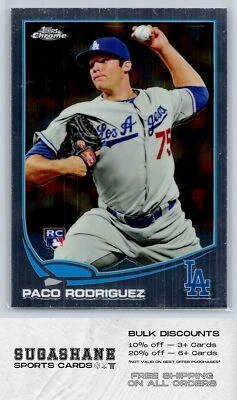 2013 Topps Chrome 182 Paco Rodriguez Los Angeles Dodgers RC Baseball Card - Image 1 of 2