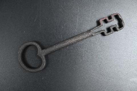 Unusual Antique 17th century iron forged key Cover