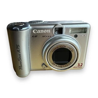 Canon PowerShot A75 3.2MP Digital Camera - Silver Not Tested Sold As Is - Image 1 of 4