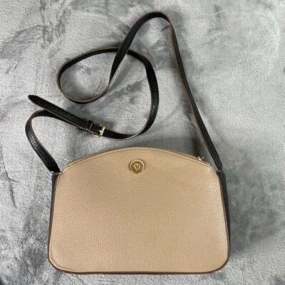 Anne Klein Crossbody Purse Tan Brown Med  Zip Close Pebble Finish Faux Leather - Image 1 of 4