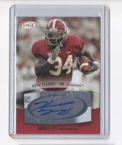 KENNETH DARBY 2007 SAGE FOOTBALL RED PARALLEL AUTOGRAPHED ROOKIE CARD-SHIPS FREE - Picture 1 of 22