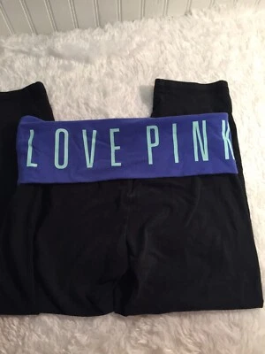 Leggings de yoga Victoria Secret rosa para mujer negros X pequeños Foto 1 de 4