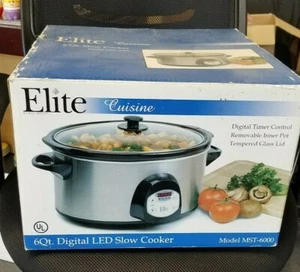 Maxi-Matic MST-6000 Elite Platinum 6-Quart Programmable Slow Cooker, Stainless - Picture 1 of 12