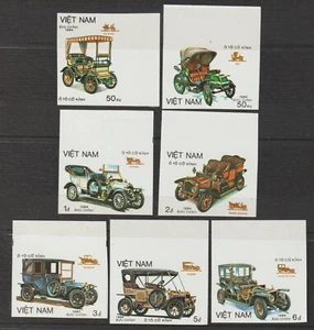 1984 Vietnam Stamps Vintage Automobiles Sc # 1445 - 1451  Imperf.  MNH - Picture 1 of 1