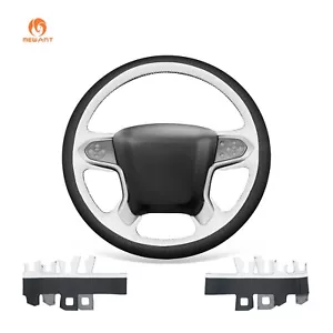 MEWANT Black White Artificial Leather Steering Wheel Cover for Chevy Silverado - Picture 1 of 10