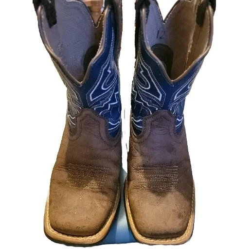 Botas Ariat Youth Boy's Sorting Pen chocolate e azul marinho - 10038333 tamanho 12 - Imagem 1 de 1