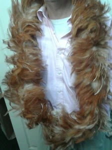 NATURAL COLORED/ FEATHERS ROOSTER BOA - Picture 1 of 2