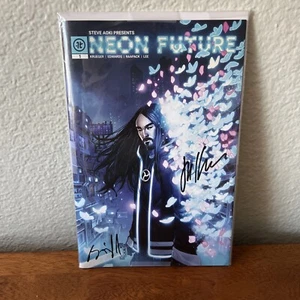Steve Aoki Presents Neon Future #1 Comic SDCC signiert Tom Bilyeu & Jim Krueger - Bild 1 von 11