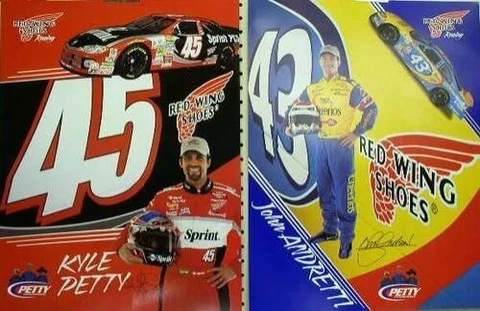 Red Wing Shoes 2000 John Andretti Kyle Petty Nascar Poster New Old Stock Cover