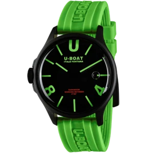 Nuevo reloj para hombre U-Boat Darkmoon 44 mm BK verde PVD banda de goma 9534 - Imagen 1 de 4