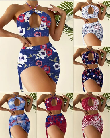 New York Giants Women's Bikini Set 2PCS Beach Halter Swimwear Sexy Swimsuit Gift Cover